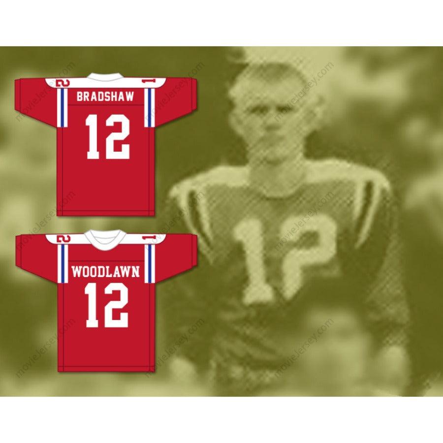CUSTOM WOODLAWN TERRY BRADSHAW 12 HIGH SCHOOL RED FOOTBALL JERSEY Stitched S-6XL