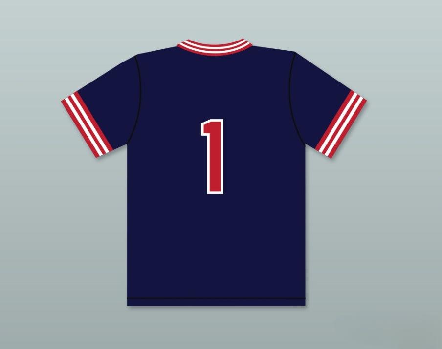 Custom Any Name Number ERNEST 'HAPPY' TALBOT 1 PIONEERS AWAY BASEBALL JERSEY HARDBALL SITCOM Top Stitched S-6XL