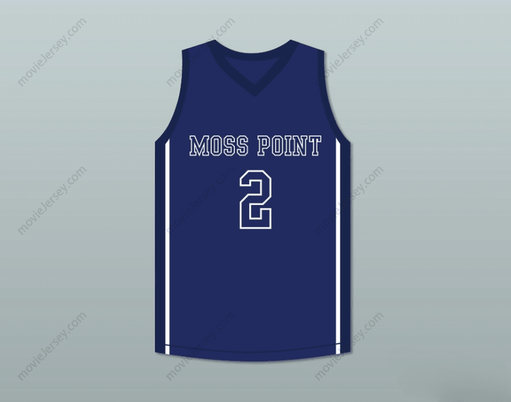 CUSTOM ANY Name Number DEVIN BOOKER 2 MOSS POINT HIGH SCHOOL BLUE BASKETBALL JERSEY 2 Top Stitched S-6XL