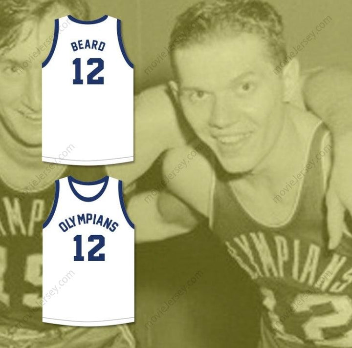 CUSTOM ANY Name Number RALPH BEARD 12  OLYMPIANS RETRO WHITE BASKETBALL JERSEY Top Stitched S-6XL