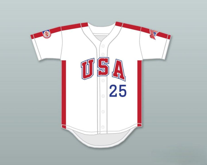 Custom Any Name Number CORY SNYDER 25 1984 USA TEAM WHITE BUTTON DOWN BASEBALL JERSEY Top Stitched S-6XL