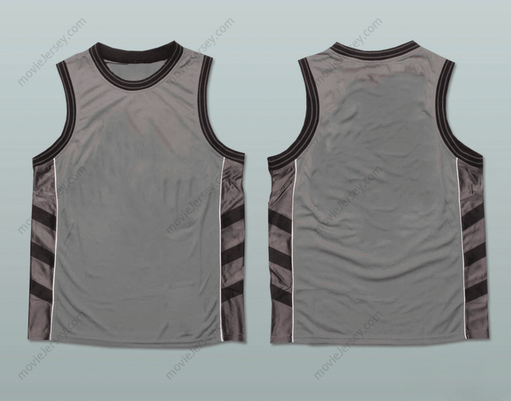 CUSTOM ANY Name Number PLAIN BASKETBALL JERSEY GREY-BLACK-WHITE Top Stitched S-6XL
