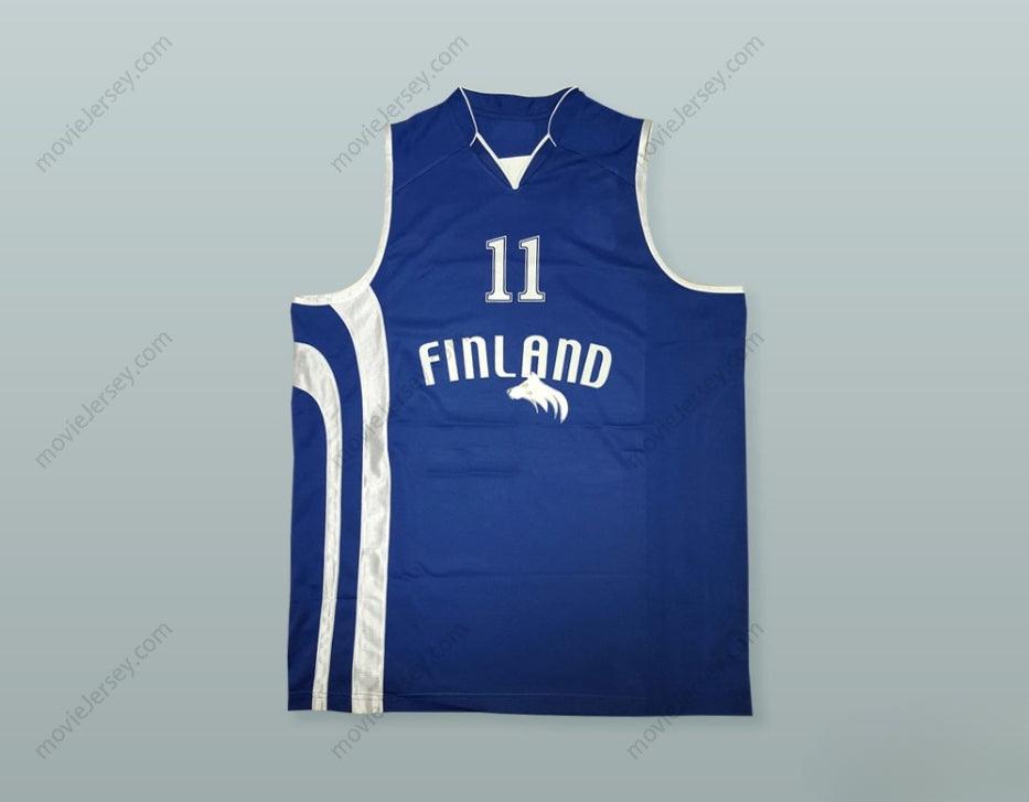 CUSTOM ANY Name Number PETTERI KOPONEN 11 FINLAND BASKETBALL JERSEY Top Stitched S-6XL
