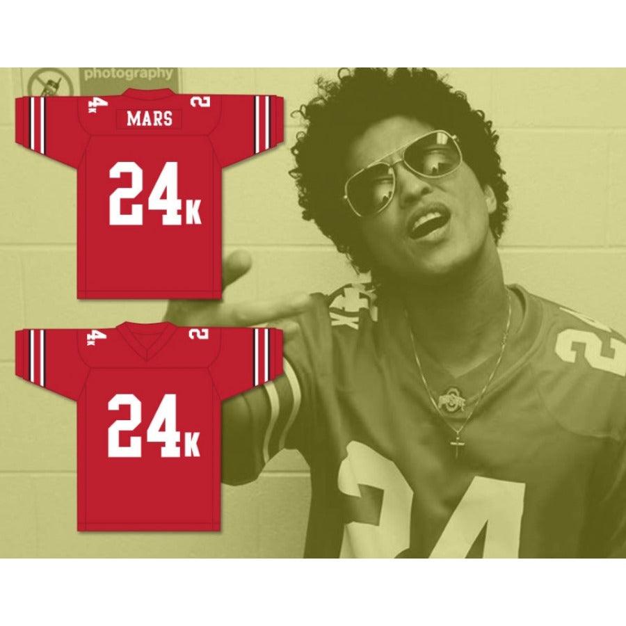 CUSTOM ANY Name Number BRUNO MARS 24K RED Football Jersey Top Stitched S-6XL