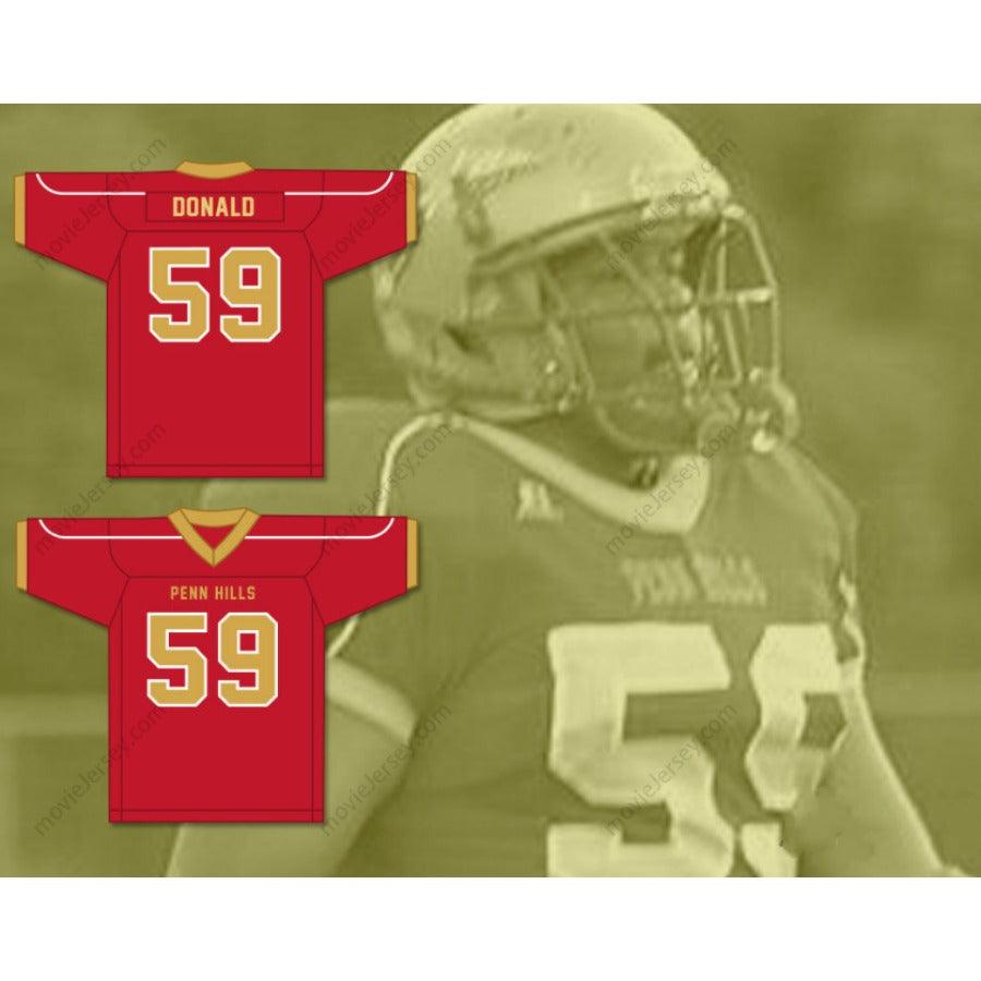 CUSTOM ANY Name Number AARON DONALD 59 PENN HILLS HIGH SCHOOL INDIANS Football Jersey Top Stitched S-6XL