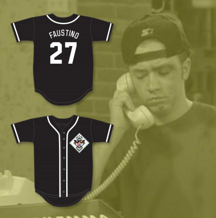 Custom Any Name Number DAVID FAUSTINO 27 AARDVARKS BASEBALL JERSEY 1ST ANNUAL ROCK N' JOCK DIAMOND DERBY Top Stitched S-6XL