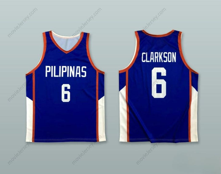CUSTOM ANY Name Number JORDAN CLARKSON 6 PHILIPPINES BLUE BASKETBALL JERSEY Top Stitched S-6XL