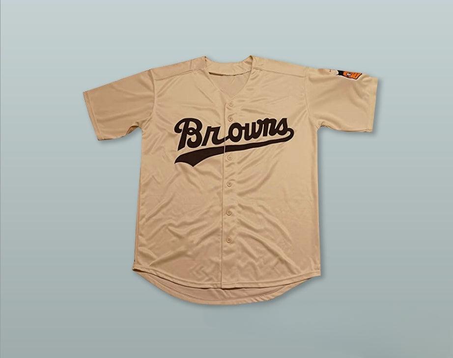 Custom Any Name Number SATCHEL PAIGE 29   BROWNS TAN BASEBALL JERSEY Top Stitched S-6XL