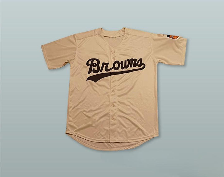 Custom Any Name Number SATCHEL PAIGE 29   BROWNS TAN BASEBALL JERSEY Top Stitched S-6XL