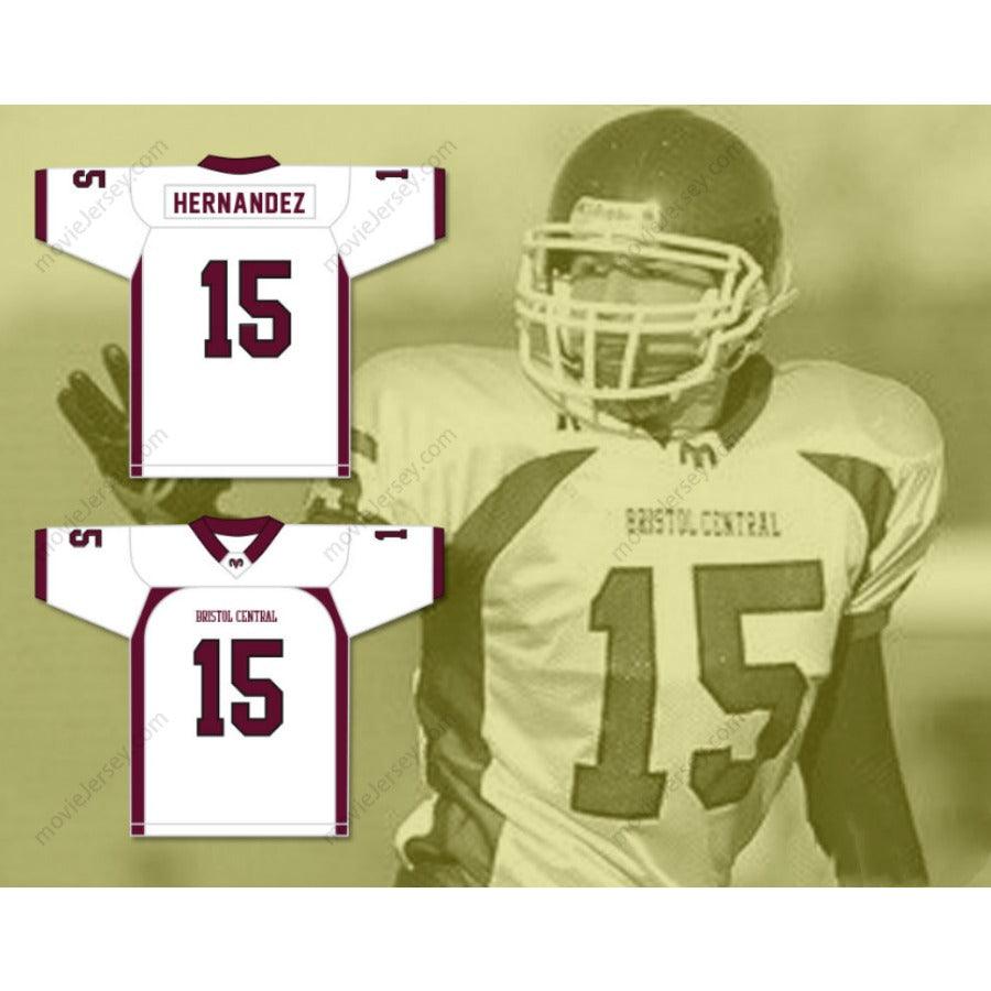 CUSTOM ANY Name Number CUSTOM AARON HERNANDEZ 15 BRISTOL CENTRAL RAMS MAROON FOOTBALL JERSEY VERSION Top Stitched S-6XL