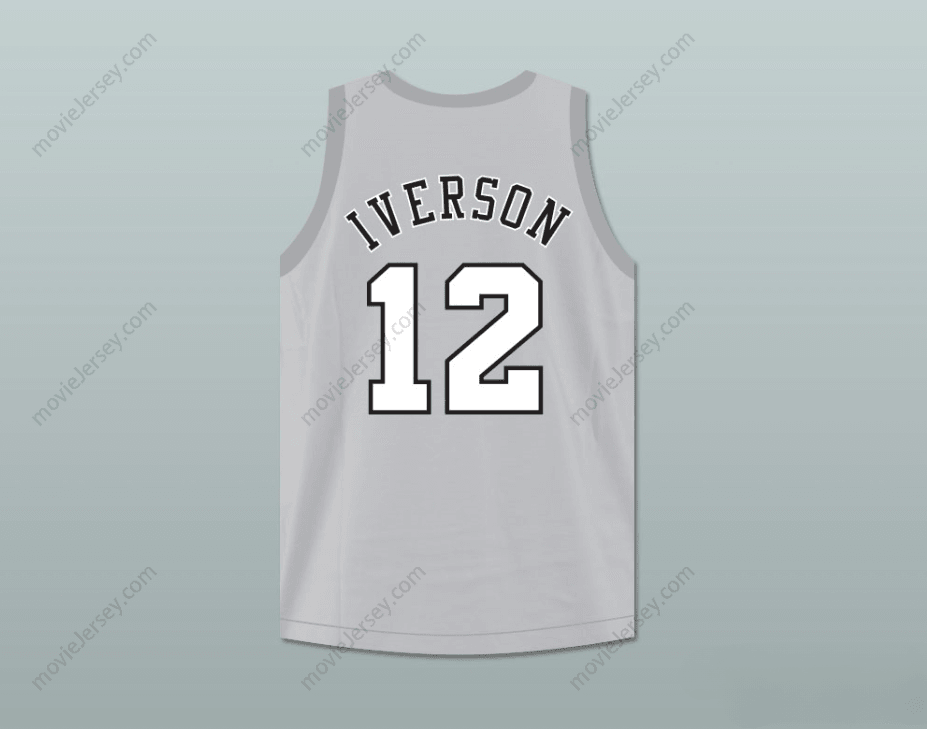 CUSTOM ANY Name Number ALLEN IVERSON 12 ABERDEEN ELEMENTARY SCHOOL BASKETBALL JERSEY Top Stitched S-6XL