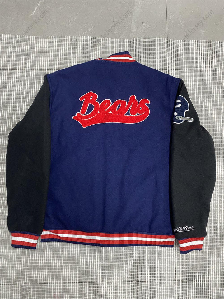Men’s Black Chicago Bears Team Legacy Full-Snap Varsity Jacket