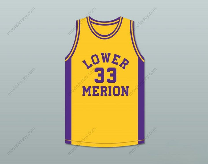 CUSTOM ANY Name Number  BRYANT 33 LOWER MERION HIGH SCHOOL ACES YELLOW BASKETBALL JERSEY 4 Top Stitched S-6XL
