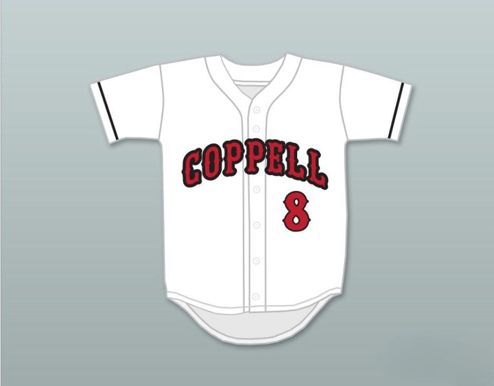 Custom Any Name Number COREY KLUBER 8  HIGH SCHOOL COWBOYS WHITE BASEBALL JERSEY 1 Top Stitched S-6XL