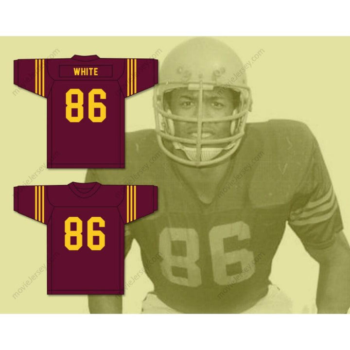CUSTOM ANY Name Number REGGIE WHITE 86 HOWARD SCHOOL OF ACADEMICS AND TECHNOLOGY HUSTLIN TIGERS MAROON FOOTBALL JERSEY Top Stitched S-6XL