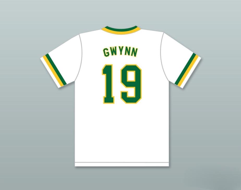 Custom Any Name Number TONY GWYNN 19   POLYTECHNIC HIGH SCHOOL JACKRABBITS WHITE BASEBALL JERSEY 2 Top Stitched S-6XL