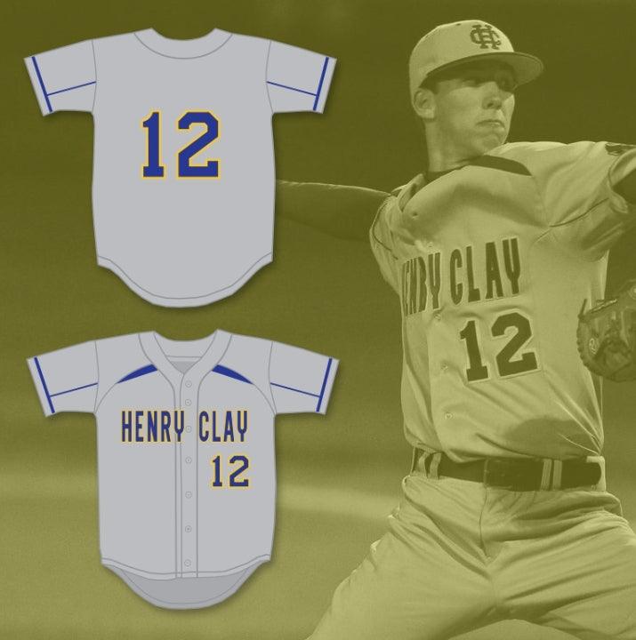 Custom Any Name Number WALKER BUEHLER 12 HENRY CLAY HIGH SCHOOL BLUE DEVILS GRAY BASEBALL JERSEY 1 Top Stitched S-6XL