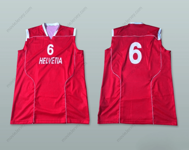 CUSTOM ANY Name Number SWITZERLAND HELVETIA 6 NATIONAL TEAM RED BASKETBALL JERSEY Top Stitched S-6XL
