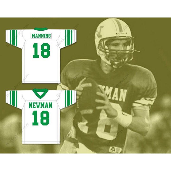 CUSTOM Name PEYTON MANNING 18 ISIDORE NEWMAN HIGH SCHOOL WHITE FOOTBALL JERSEY Top Stitched S-6XL