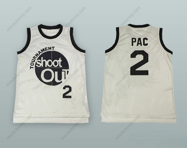 CUSTOM ANY Name Number 2PAC TOURNAMENT SHOOT OUT WHITE BASKETBALL JERSEY Top Stitched S-6XL