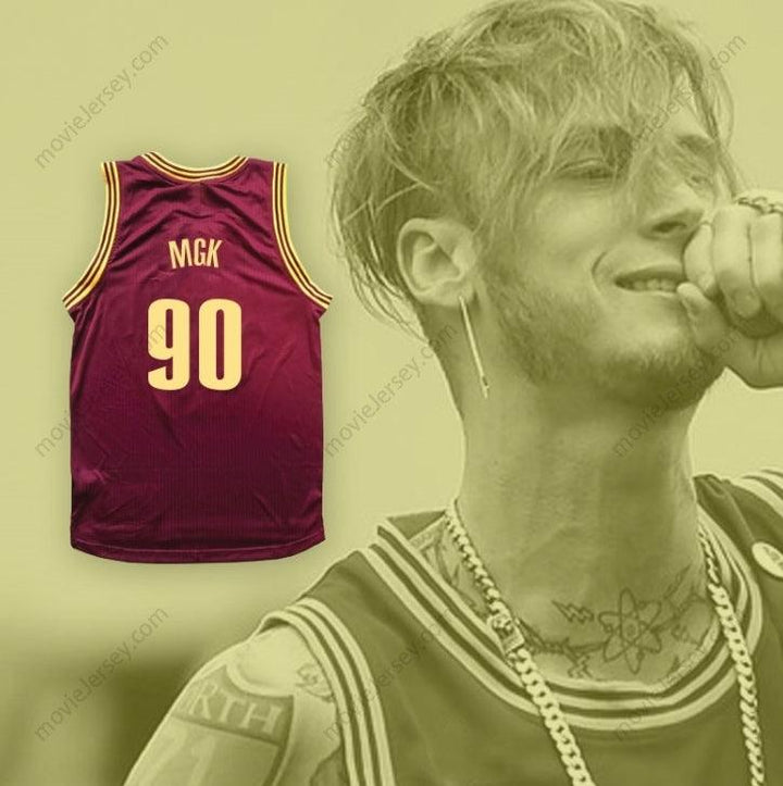CUSTOM ANY Name Number MGK 90 MAROON BASKETBALL JERSEY Top Stitched S-6XL