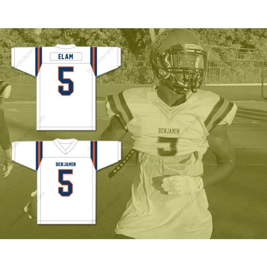 CUSTOM ANY Name Number KAIIR ELAM 5 THE BENJAMIN SCHOOL BUCCANEERS Football Jersey Top Stitched S-6XL