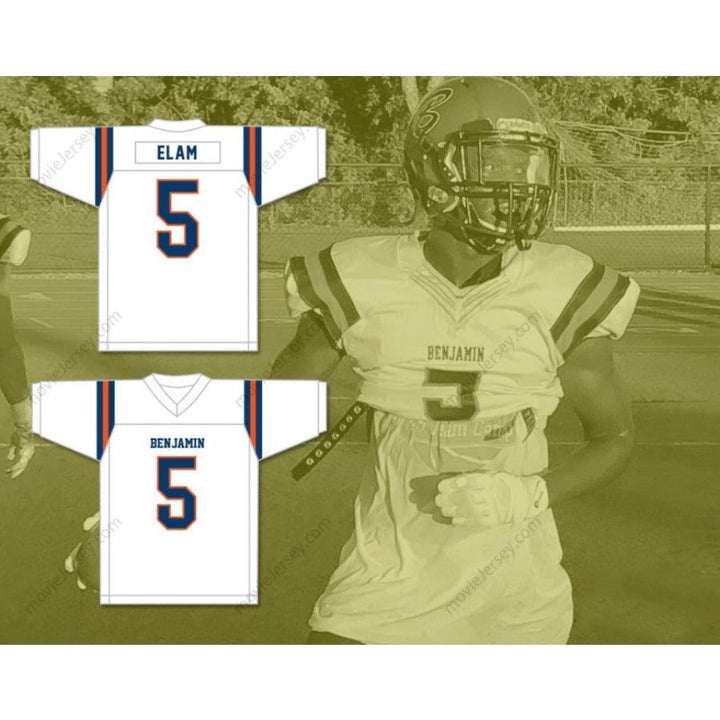 CUSTOM ANY Name Number KAIIR ELAM 5 THE BENJAMIN SCHOOL BUCCANEERS Football Jersey Top Stitched S-6XL