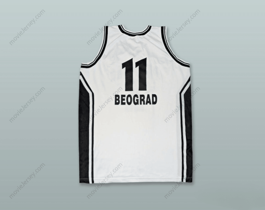 CUSTOM ANY Name Number PARTIZAN BELGRADE 11 WHITE BASKETBALL JERSEY Top Stitched S-6XL