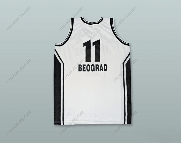 CUSTOM ANY Name Number PARTIZAN BELGRADE 11 WHITE BASKETBALL JERSEY Top Stitched S-6XL