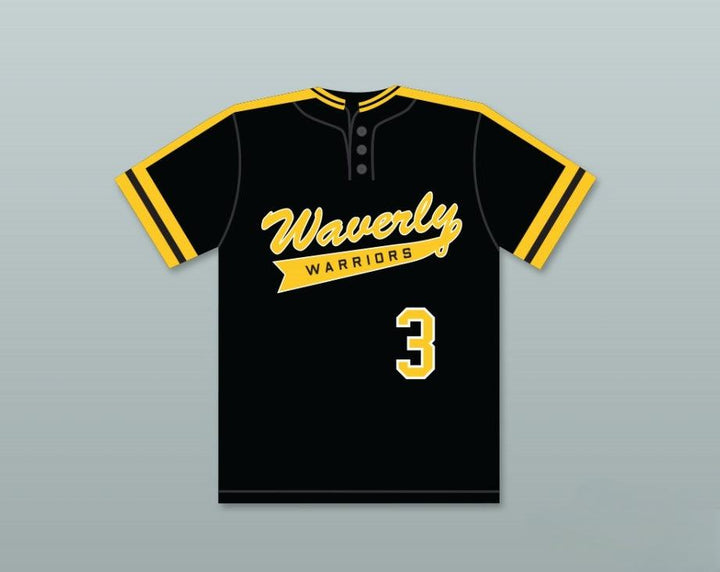 Custom Any Name Number JOHN SMOLTZ 3  SENIOR HIGH SCHOOL WARRIORS BLACK BASEBALL JERSEY 3 Top Stitched S-6XL