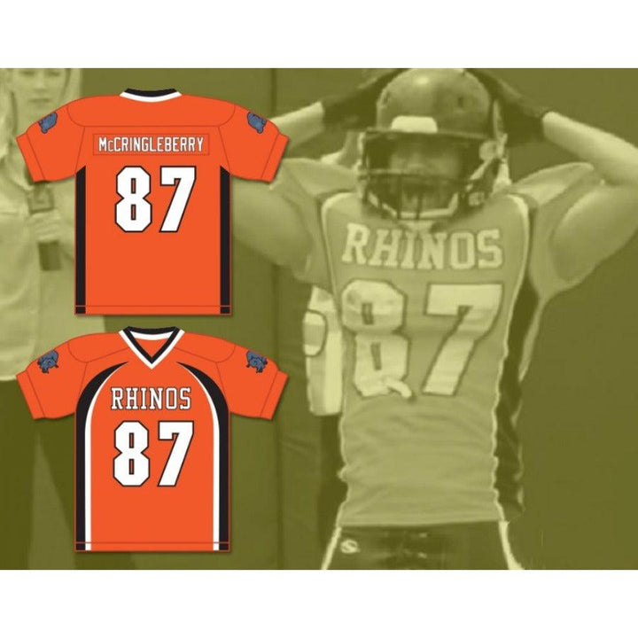 CUSTOM ANY Name Number HINGLE MCCRINGLEBERRY 87 RHINOS FOOTBALL JERSEY WITH PATCHES KEY PEELE Top Stitched S-6XL