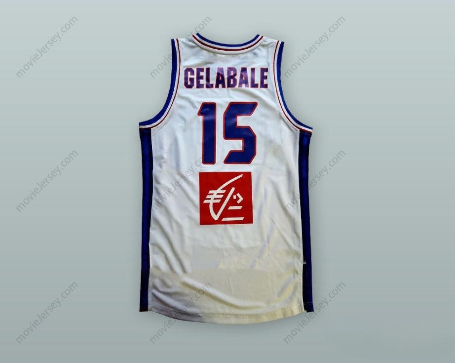 CUSTOM ANY Name Number MICKAEL GELABALE 15 FRANCE NATIONAL TEAM WHITE BASKETBALL JERSEY Top Stitched S-6XL