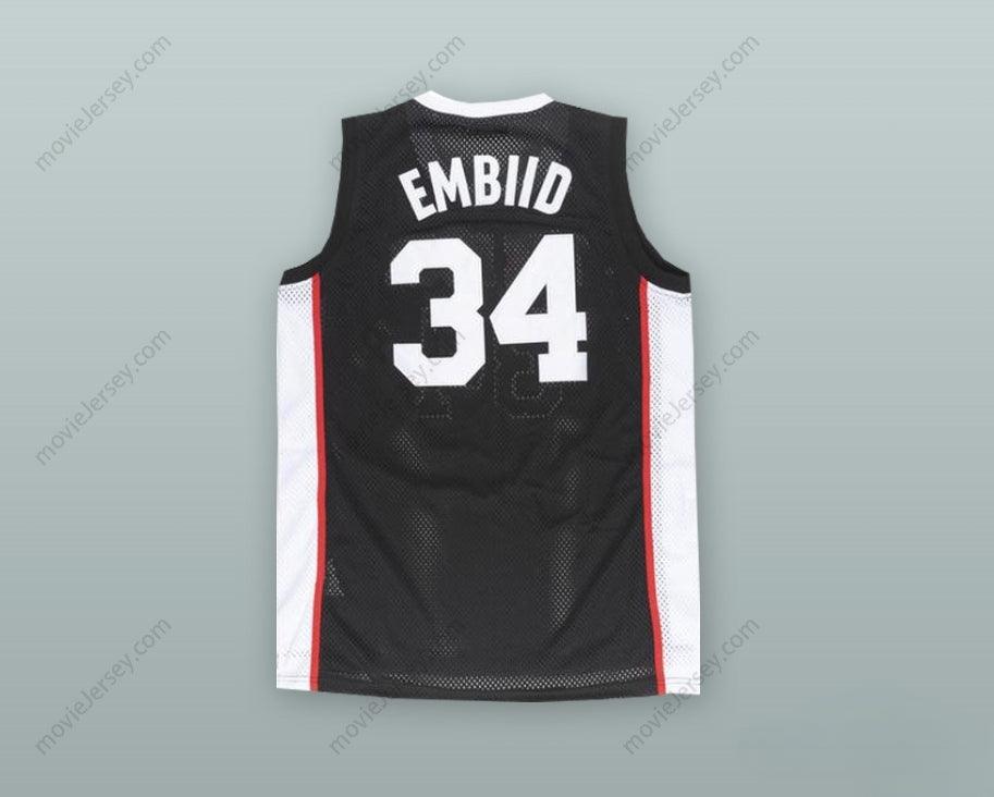 CUSTOM ANY Name Number JOEL EMBIID 34 THE ROCK HIGH SCHOOL BLACK ALTERNATE BASKETBALL JERSEY Top Stitched S-6XL