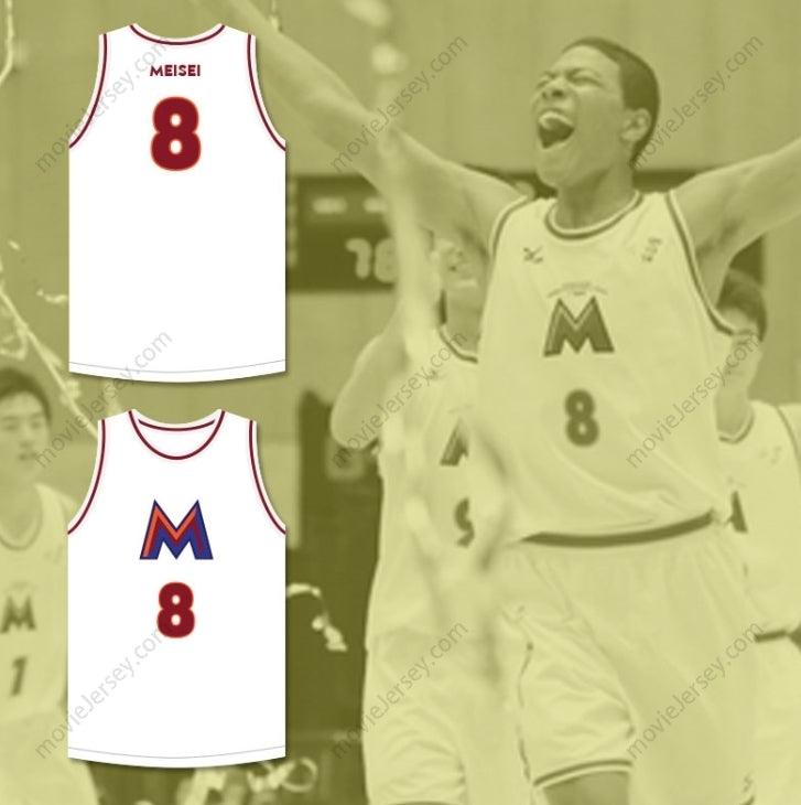 CUSTOM ANY Name Number RUI HACHIMURA 8 MEISEI HIGH SCHOOL WHITE BASKETBALL JERSEY 1 Top Stitched S-6XL