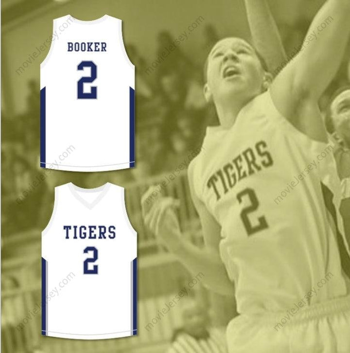 CUSTOM ANY Name Number DEVIN BOOKER 2 MOSS POINT HIGH SCHOOL WHITE BASKETBALL JERSEY Top Stitched S-6XL