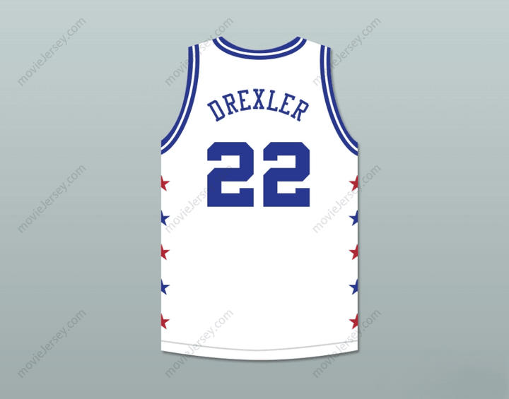 CUSTOM ANY Name Number CLYDE DREXLER 22 MAGIC JOHNSON ALL STAR GAME WHITE BASKETBALL JERSEY 1988 MIDSUMMER NIGHT'S MAGIC CHARITY EVENT Top Stitched S-6XL