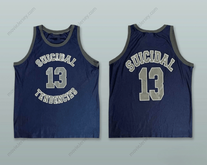 CUSTOM ANY Name Number SUICIDAL TENDENCIES 13 NAVY BLUE BASKETBALL JERSEY Top Stitched S-6XL