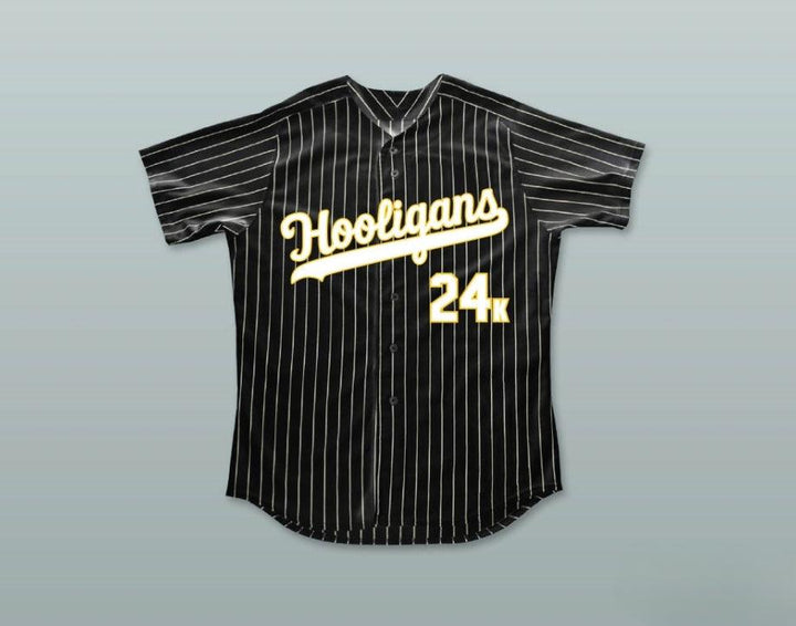 Custom Any Name Number MARS 24K HOOLIGANS BLACK PINSTRIPED BASEBALL JERSEY Top Stitched S-6XL