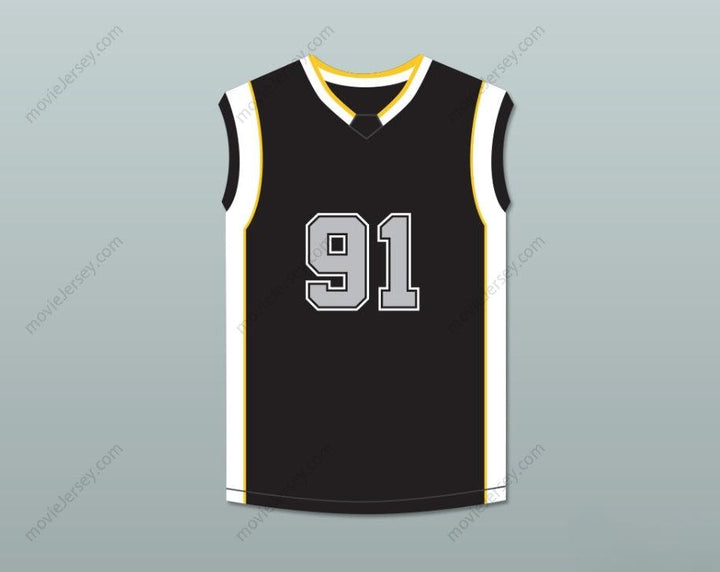 CUSTOM ANY Name Number DENNIS RODMAN WARDEN 91 BLACK BASKETBALL JERSEY THE COMEBACKS Top Stitched S-6XL
