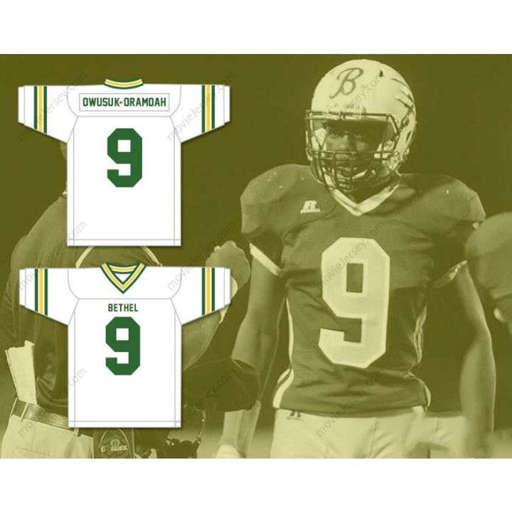 CUSTOM ANY Name Number JEREMIAH OWUSU-KORAMOAH 9 BETHEL HIGH SCHOOL BRUINS Football Jersey Top Stitched S-6XL