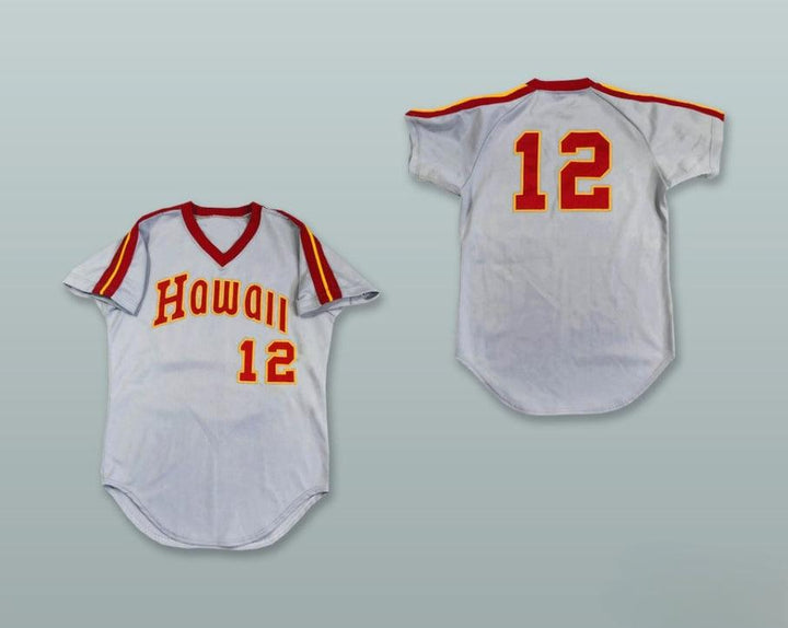 Custom Any Name Number  ISLANDERS 12 GRAY PULLOVER BASEBALL JERSEY Top Stitched S-6XL