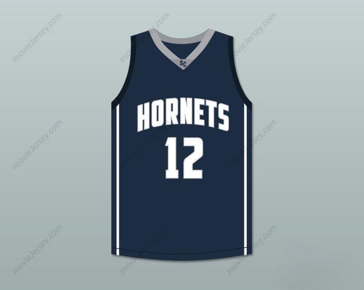 CUSTOM ANY Name Number JA MORANT 12   HORNETS NAVY BLUE BASKETBALL JERSEY 1 Top Stitched S-6XL