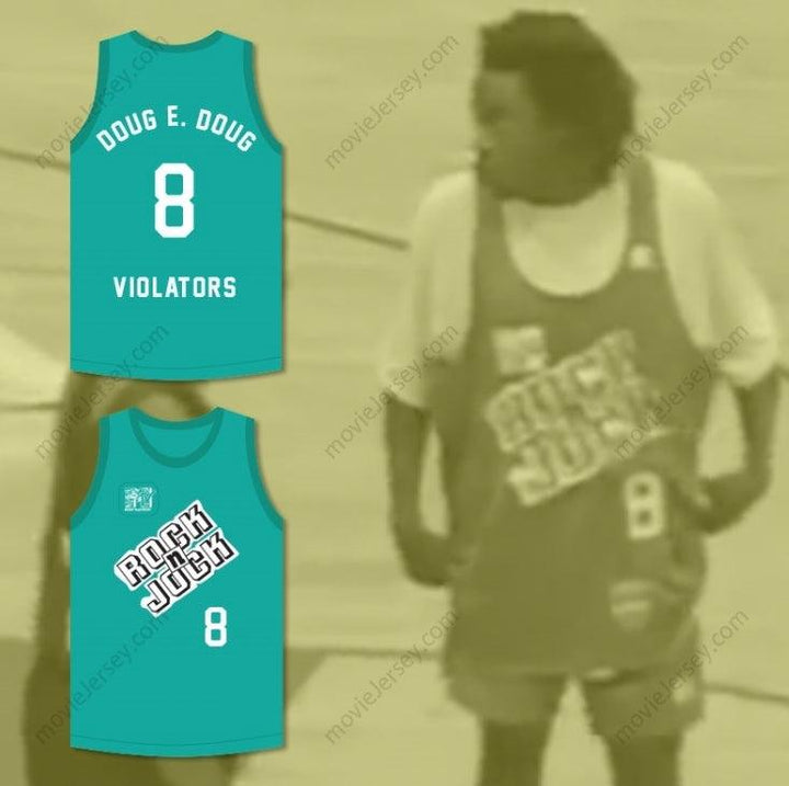 CUSTOM ANY Name Number DOUG E. DOUG 8 VIOLATORS BASKETBALL JERSEY 3RD ANNUAL ROCK N' JOCK B-BALL JAM 1993 Top Stitched S-6XL