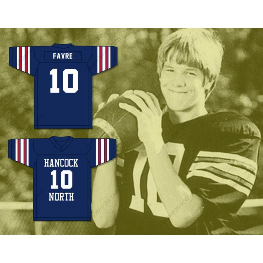 CUSTOM HAWKS BRETT FAVRE 10 HANCOCK NORTH CENTRAL HIGH SCHOOL FOOTBALL JERSEY