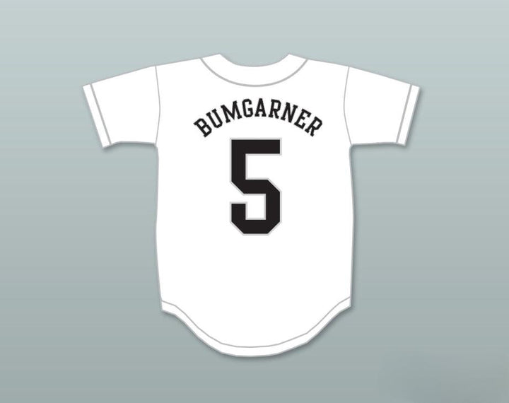 Custom Any Name Number MADISON BUMGARNER 5   HIGH SCHOOL SPARTANS WHITE BASEBALL JERSEY 2 Top Stitched S-6XL