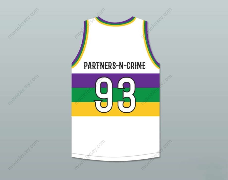 CUSTOM ANY Name Number PARTNERS-N-CRIME 93 NOLA BOUNCE WHITE BASKETBALL JERSEY Top Stitched S-6XL