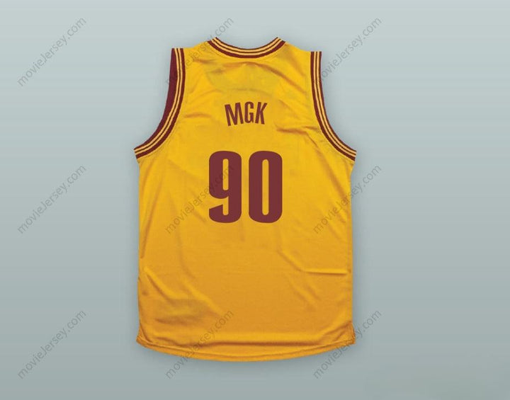 CUSTOM ANY Name Number MGK 90 YELLOW BASKETBALL JERSEY Top Stitched S-6XL