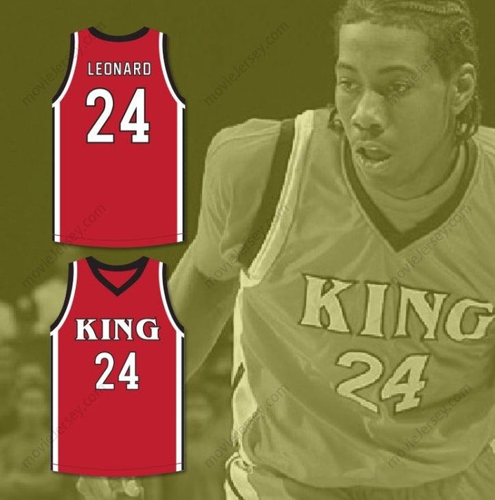 CUSTOM ANY Name Number KAWHI LEONARD 24 MARTIN LUTHER KING HIGH SCHOOL  RED BASKETBALL JERSEY 4 Top Stitched S-6XL