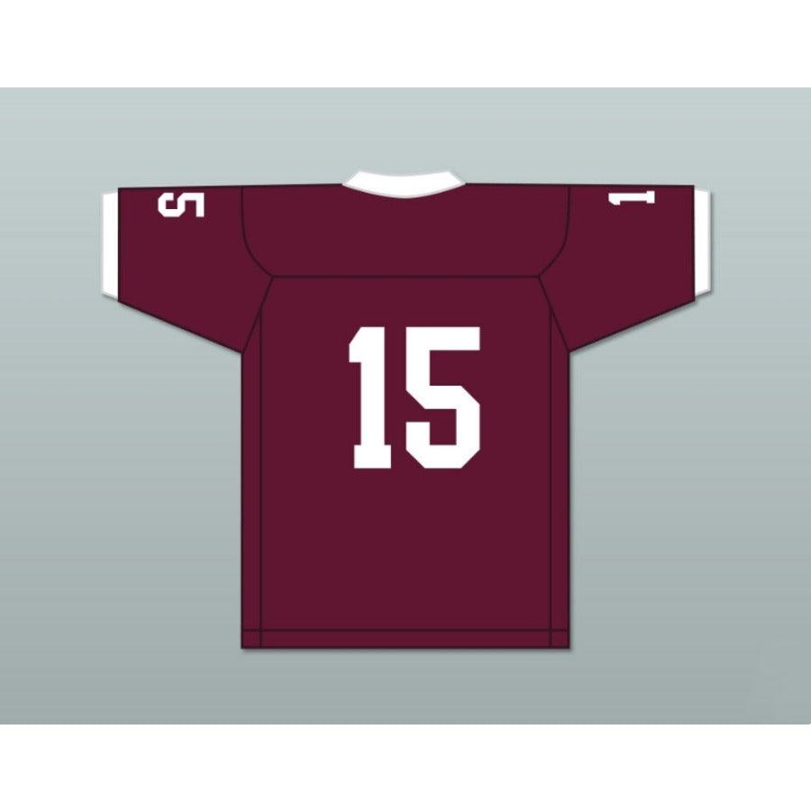 CUSTOM ANY Name Number WHITE PLAYER 15 BRISTOL CENTRAL RAMS MAROON Football Jersey Top Stitched S-6XL