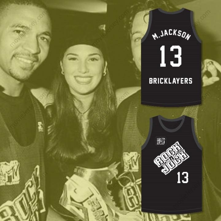 CUSTOM ANY Name Number MARK JACKSON 13 BRICKLAYERS BASKETBALL JERSEY 3RD ANNUAL ROCK N' JOCK B-BALL JAM 1993 Top Stitched S-6XL